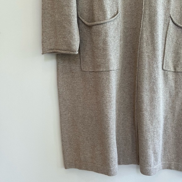 J. Jill "PureJill" Cotton and Cashmere Tunic Sweater Dress, Tan/Beige, size L - Picture 6 of 9